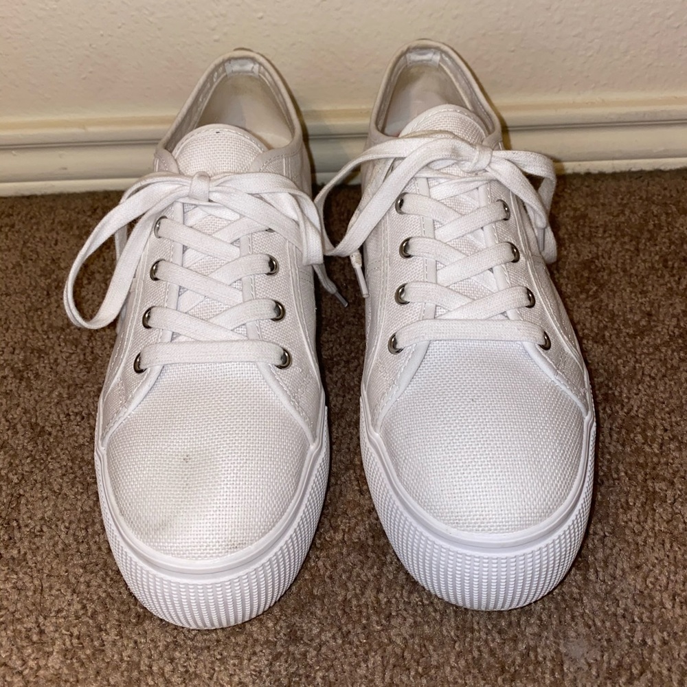 Steve Madden White Platform Tennis Shoes